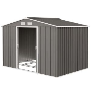 Cabanon rangement 9'x6' métal gris clair