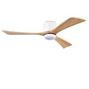 Ventilateur plafond bois massif 52" télécommande