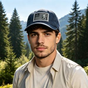 2 casquettes baseball coton bleu marine Bigfoot drapeau