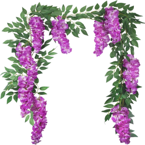 Guirlande fleurs glycine artificielles mariage déco violacée
