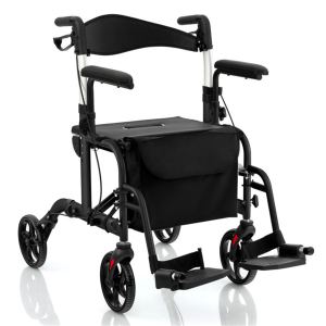 Marchette rollator 2-en-1 300lb noir
