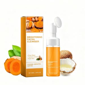 Nettoyant moussant facial curcuma avec brosse intégrée