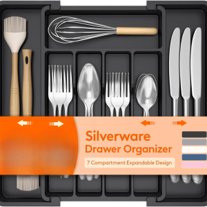 Organiseur ustensiles plastique tiroir cuisine sans BPA