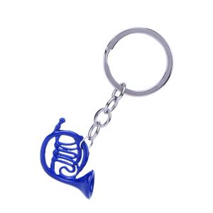 Porte-clés corne française bleu - bijou cadeau