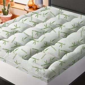 Surmatelas bambou ultra épais respirant microfibre poche profonde 8-21po matelassé