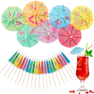 Cure-dents parapluie cocktails, décoration cupcake colorée
