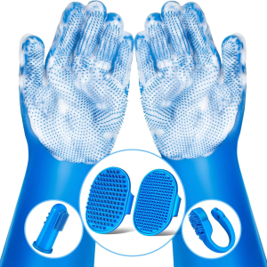 Kit toilettage 6 pcs chien chat gants brosse baignade