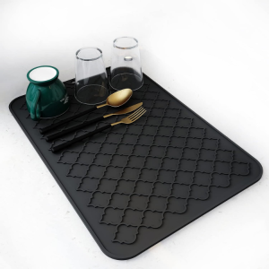 Tapis séchage vaisselle silicone, tapis cuisine résistant chaleur