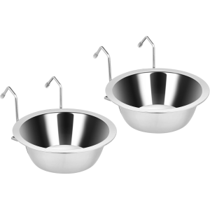 2 bols suspendus en acier inoxydable pour cage de chien