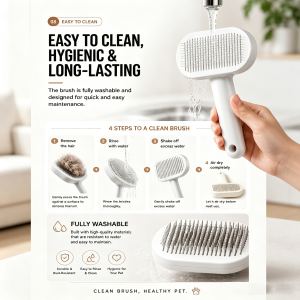Brosse démêlante autoettoyante pour chats et chiens