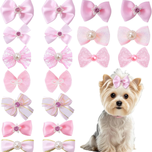 20 nœuds cheveux chien avec élastiques - Style mélangé dentelle