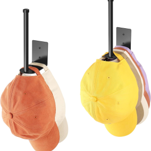2pc organiseur casquette acier inoxydable rangement support mural