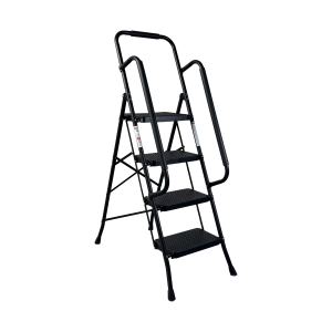 Escabeau 4 marches acier pliable antidérapant
