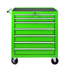 Chariot à outils 7 tiroirs roulant, multifonctionnel, rangement garage - VERT