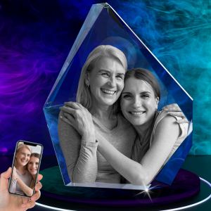 Cadeau photo 3D RUIOU cristal personnalisé gravure laser