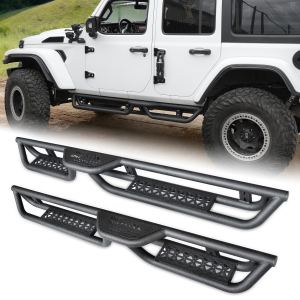 Marches latérales acier Jeep Wrangler JL 4 portes 2018-2026, 6 po