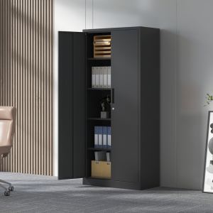 Armoire rangement garage 71" acier 4 tablettes