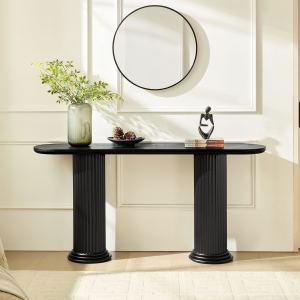 Table console 62,99 po style romain bois MDF