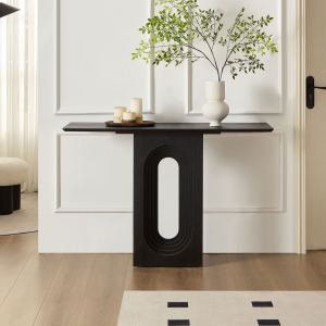 Table console 47,24 po noire design moderne - Entrée