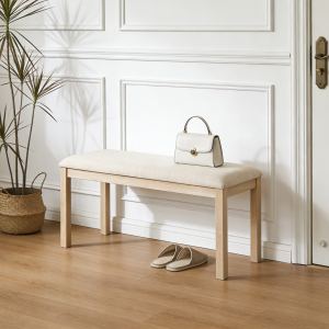 Banc salle à manger 38po rembourré bois chêne beige