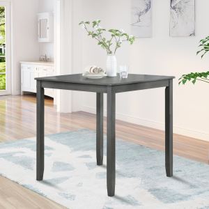 Table Salle à Manger Carrée Bois Cuisine Petit Espace 4 Personnes Gris
