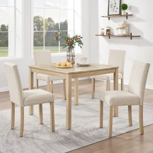 Ensemble table salle à manger 5 pcs 4 chaises chêne