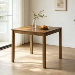 Table à manger carrée bois 4 personnes, chêne, table seul.