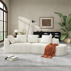 Causeuse courbe 116 po perle modulaire, chaise