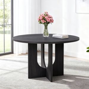 Table à manger ronde 47,3 po ferme noir antique