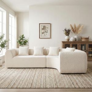 Canapé sectionnel courbé 110" modulaire gris