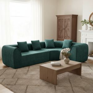 Sofa modulaire incurvé L 110 po mousse comprimée haute densité
