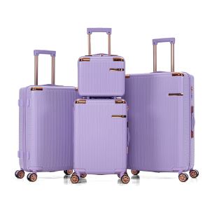 Ensemble bagages rigides 4 pièces, roues pivotantes 360°, serrure