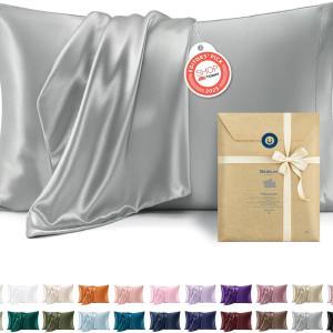 Taie satin soie reine ensemble 2 enveloppe fermeture cadeau