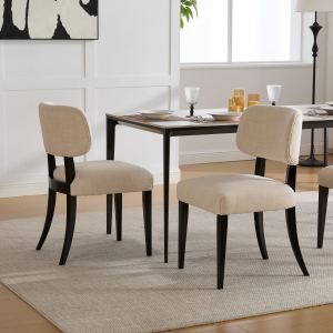 2 chaises salle manger bois tissu ferme