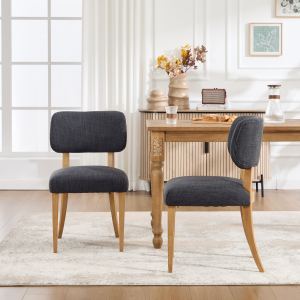 Chaises salle à manger ensemble 2 bois tissu fermette