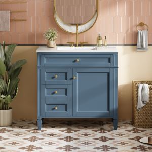 Vanité salle bain 36po 2 tiroirs évier simple