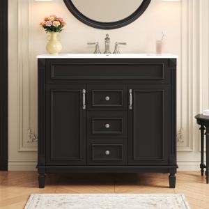 Vanité salle bain 36" 2 portes soft-close