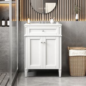 Meuble vanité 24po 2 portes tiroir, salle de bain, fermeture douce