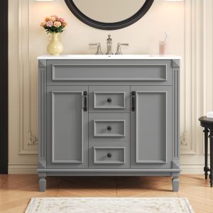 Meuble-lavabo 36'' avec dessus et lavabo, 2 portes soft-close