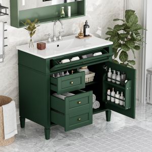 Vanité salle bain 36po 2 tiroirs évier simple