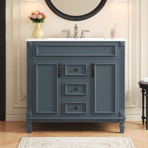 Meuble-lavabo 36'' avec dessus et lavabo, 2 portes soft-close