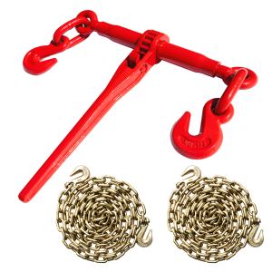 Chaîne traction 14pi G80 crochets, 3/8" + tendeur à cliquet cargo