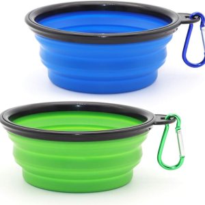 Dog Bowl Pet Collapsible Bowls, 2 Pack For Cats Dogs, Portable Pet Feeding Watering Dish For Walking Parking Traveling With 2 Carabiners