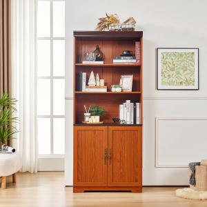 Armoire rangement 70,86" 5 étages portes grange, MDF