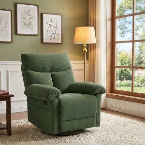 Fauteuil bascule pivotant rembourré manuel, tissu texturé