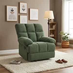 Fauteuil bascule manuel moderne, tissu texturé, salon