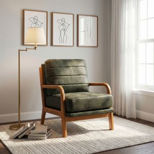 Fauteuil bois tissu foil