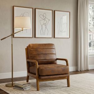Fauteuil bois tissu foil
