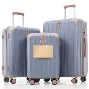 Ensemble 3 valises ABS TSA bleu ciel