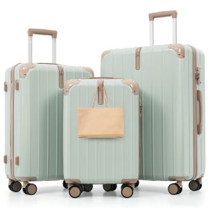 Ensemble 3 valises ABS TSA vert-gris